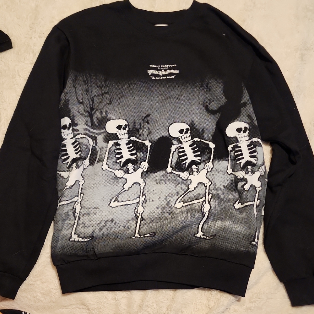 Disney Black Skeleton Crew Neck Sweater